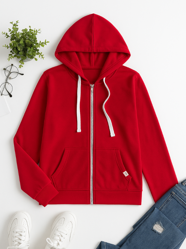 Damen Kapuzenjacke Langarm mit Reißverschluss - BerlinGlamour