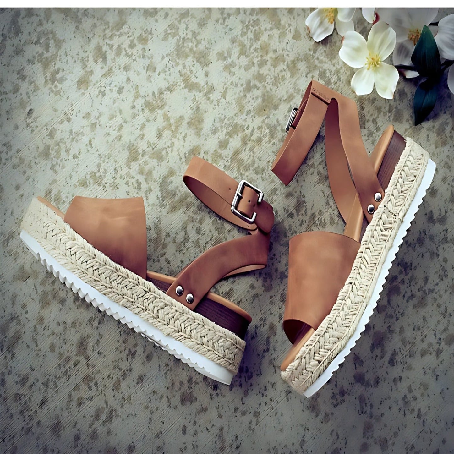 Damen Sandalen Espadrille Schuhe Sommer Knöchelriemen - BerlinGlamour