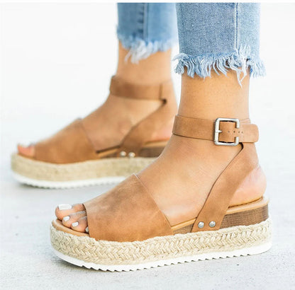 Damen Sandalen Espadrille Schuhe Sommer Knöchelriemen