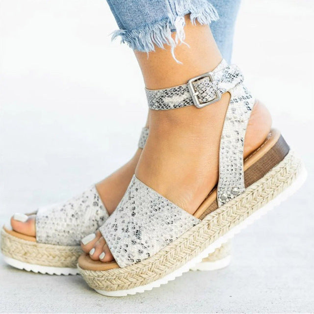 Damen Sandalen Espadrille Schuhe Sommer Knöchelriemen