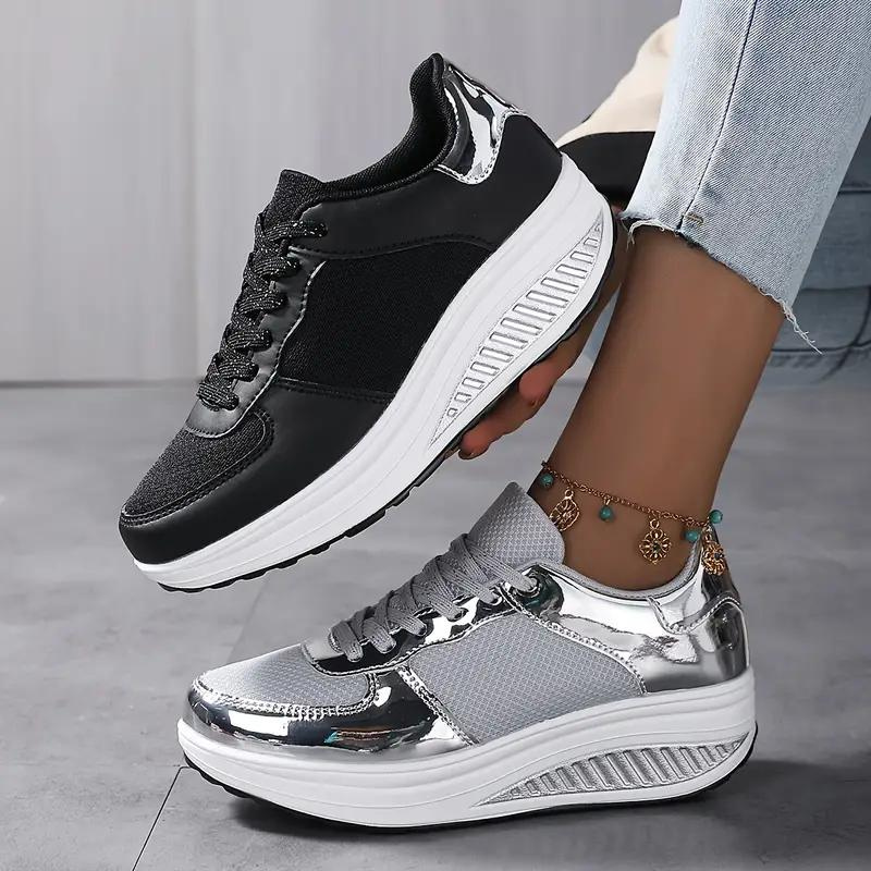 Damenschuhe Bequeme Mesh Sneaker Schnürschuhe