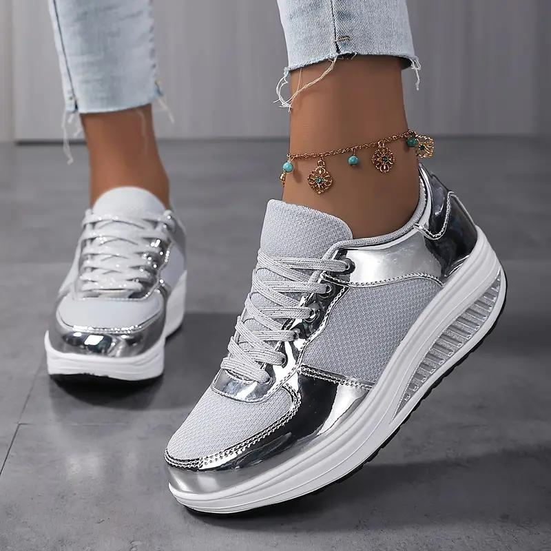Damenschuhe Bequeme Mesh Sneaker Schnürschuhe