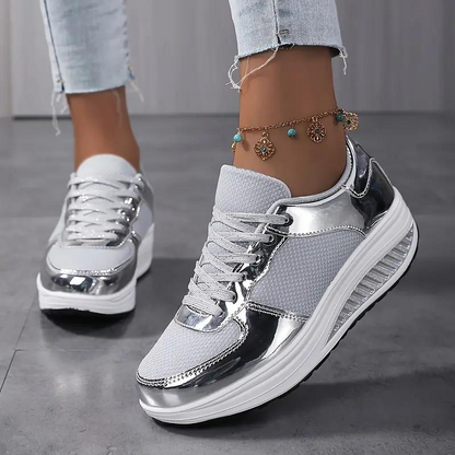 Damenschuhe Bequeme Mesh Sneaker Schnürschuhe