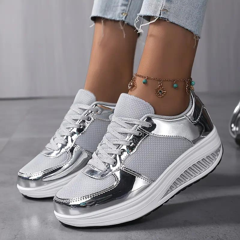 Damenschuhe Bequeme Mesh Sneaker Schnürschuhe
