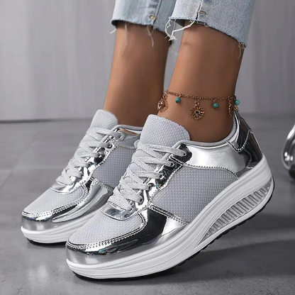 Damenschuhe Bequeme Mesh Sneaker Schnürschuhe