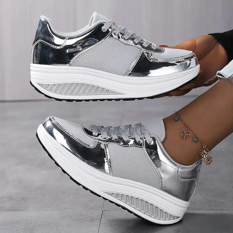 Damenschuhe Bequeme Mesh Sneaker Schnürschuhe