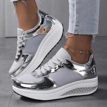 Damenschuhe Bequeme Mesh Sneaker Schnürschuhe