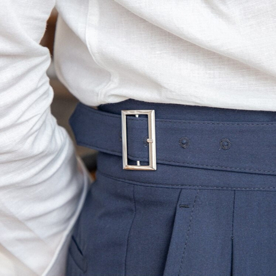 Plisseehose | Formell | Hohe Taille | Anzughose | Herrenhose-Chaps Herrenmode