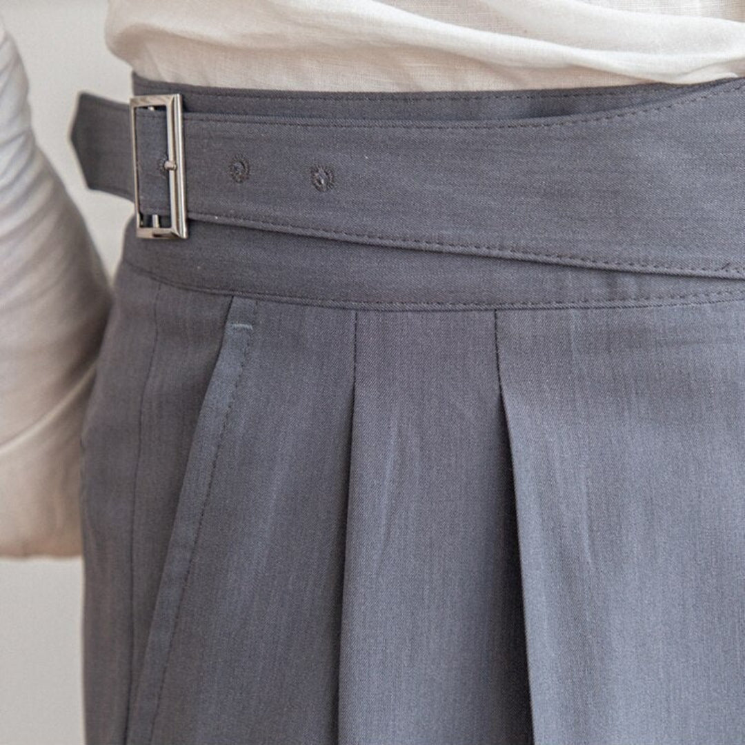 Plisseehose | Formell | Hohe Taille | Anzughose | Herrenhose-Chaps Herrenmode