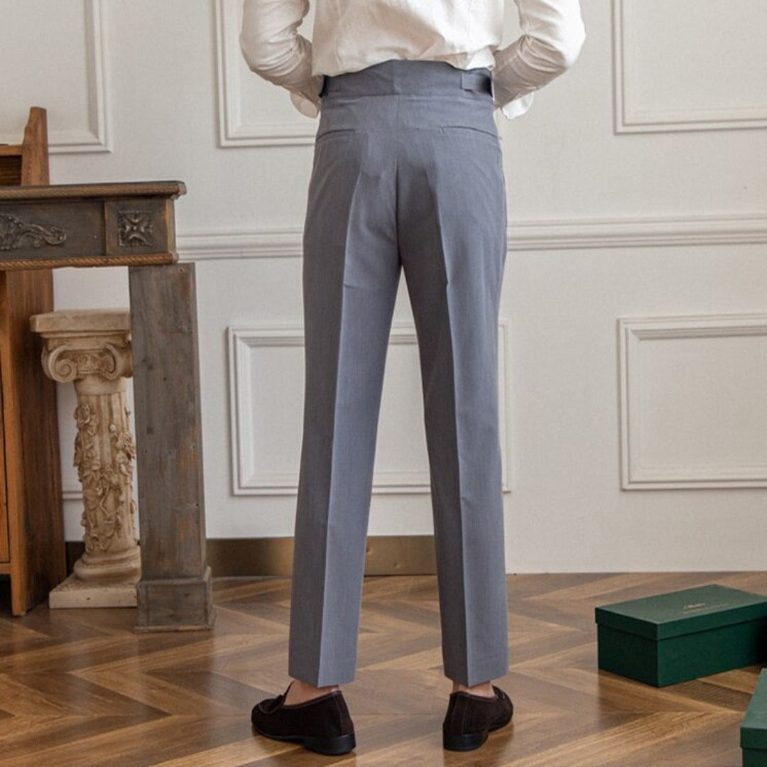 Plisseehose | Formell | Hohe Taille | Anzughose | Herrenhose-Chaps Herrenmode