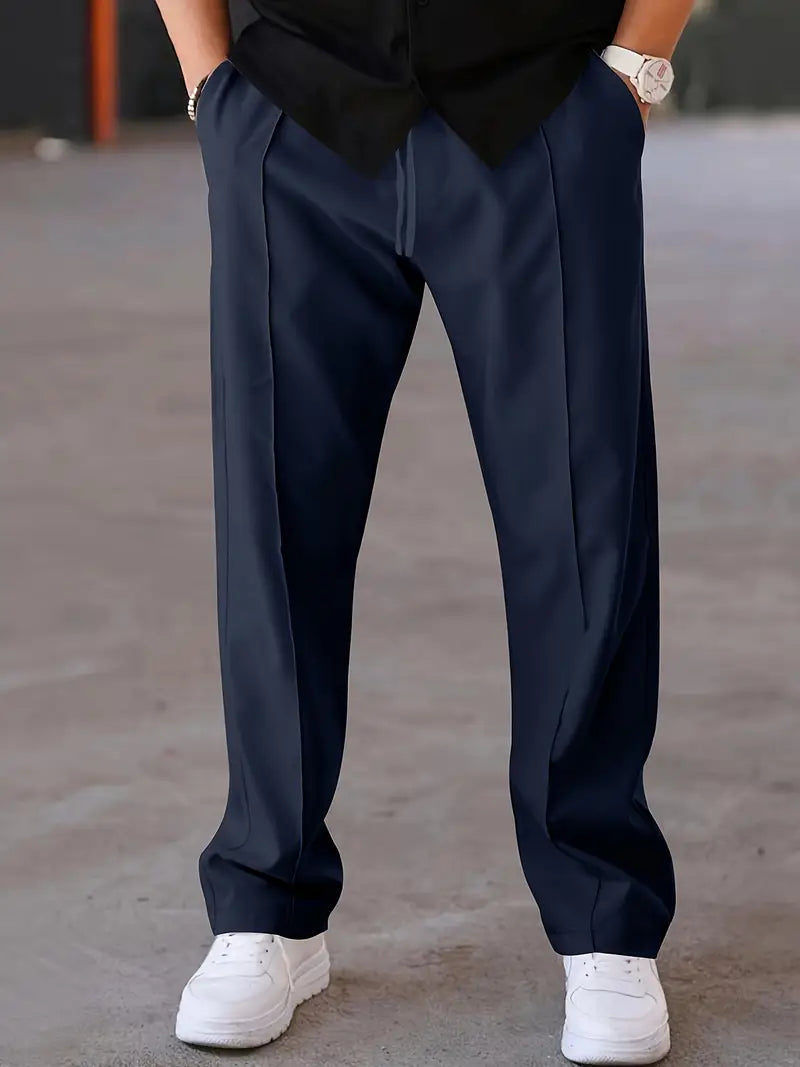 Herrenhose Plissee Bequem Lockere Passform Kordelzug - BerlinGlamour