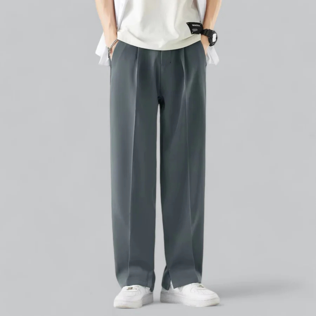 Herrenhose Plissee Bequem Lockersitzend Gerades Bein - BerlinGlamour