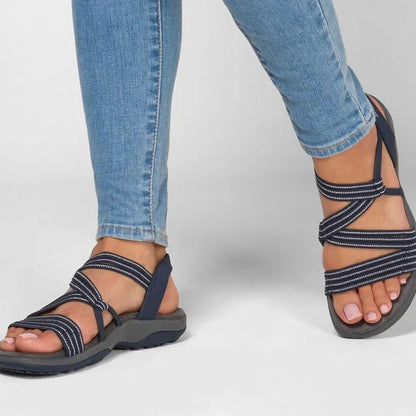 Damen Sandalen Bequem Riemchen Sommer Schuhe