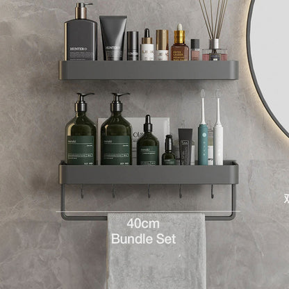 Badezimmeregale Schwebend Grau Platzsparend Ohne Bohren