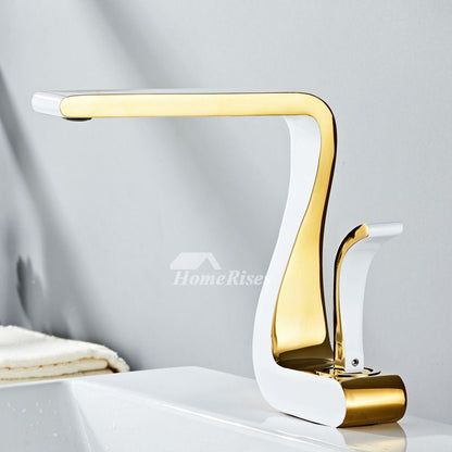 Luxus Waschbecken Armaturen Gold Messing Einhandbedienung Modern - BerlinGlamour