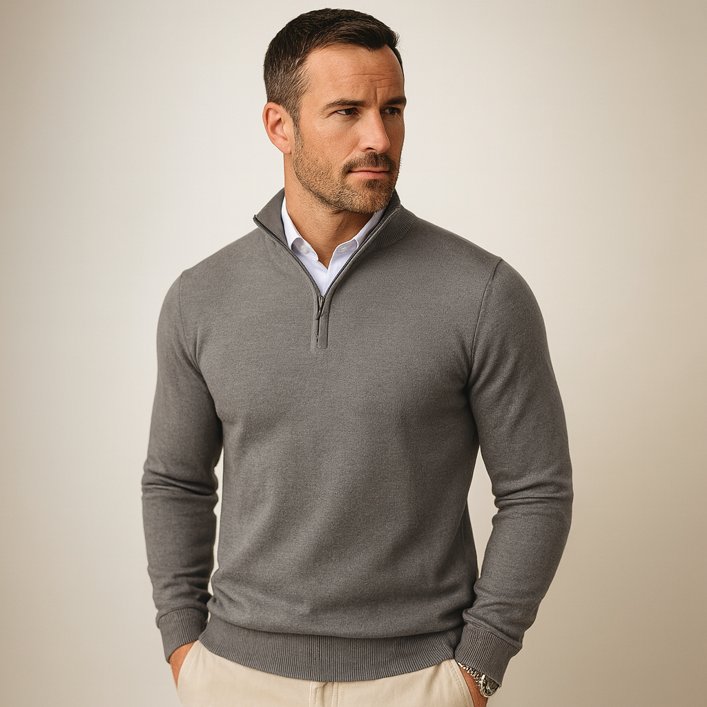 Polo Jumper – Strickpullover mit Viertelreißverschluss für Herren-Chaps Herrenmode