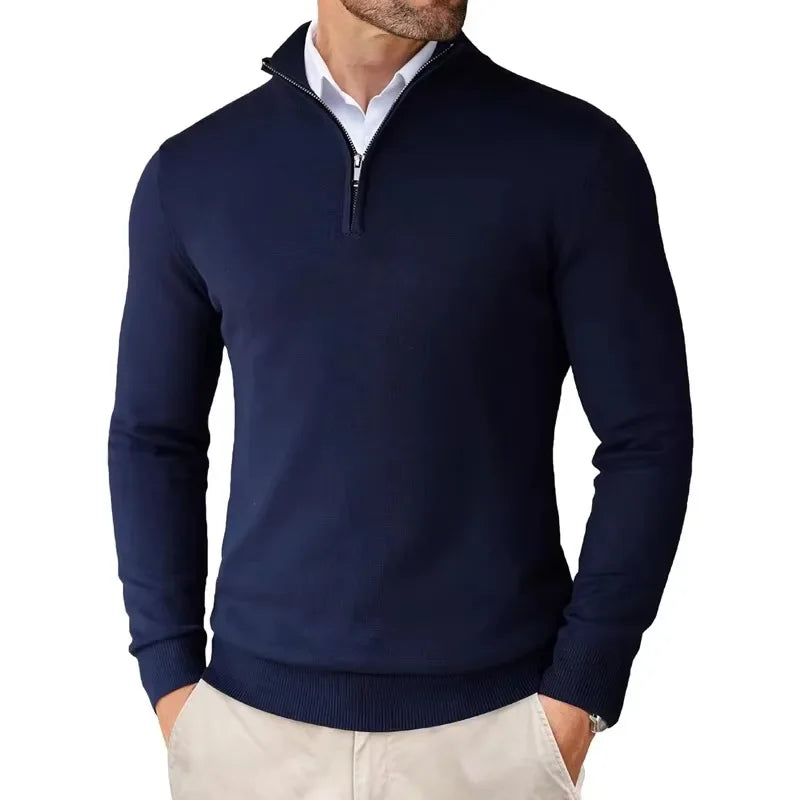 Polo Jumper – Strickpullover mit Viertelreißverschluss für Herren-Chaps Herrenmode
