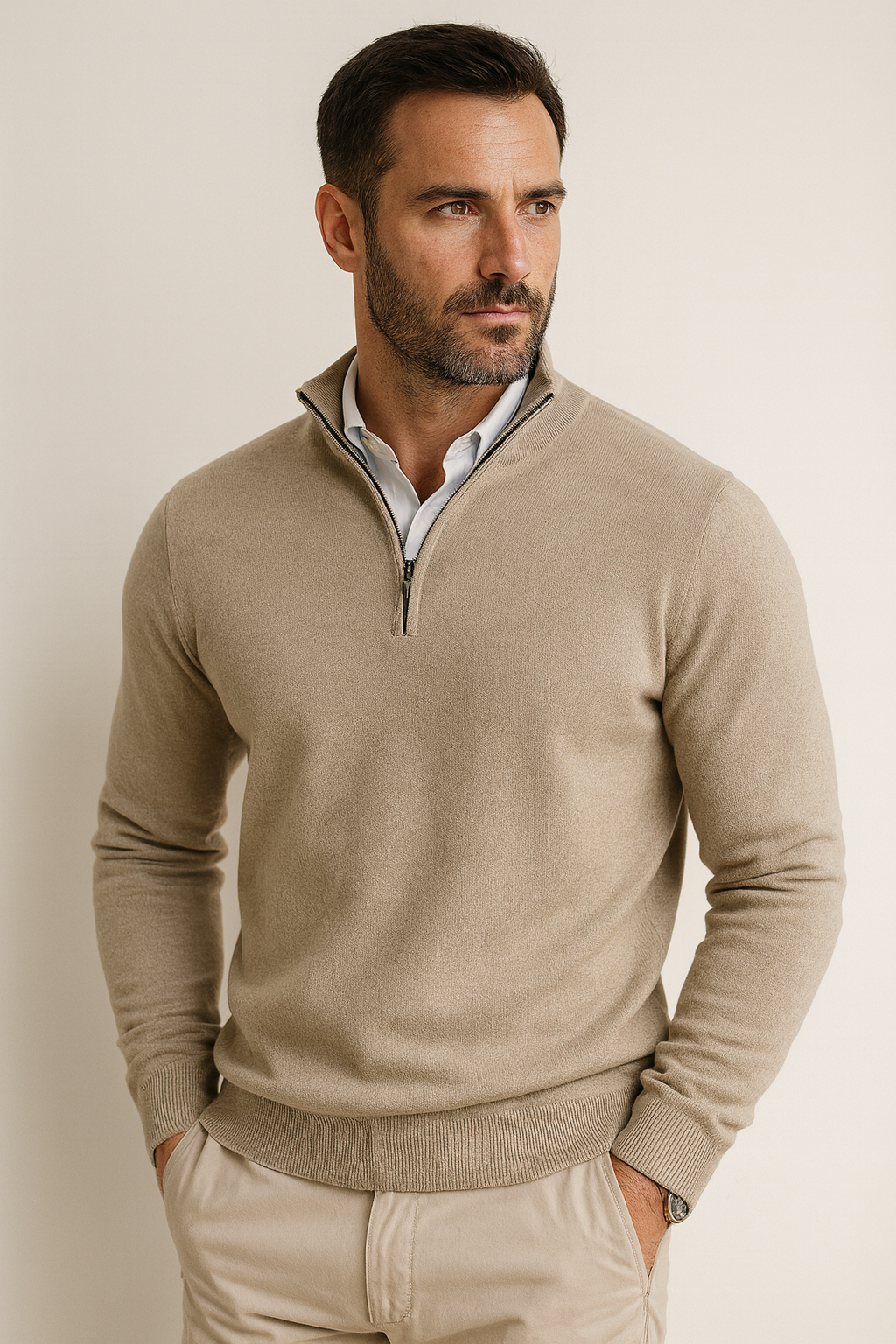 Polo Jumper – Strickpullover mit Viertelreißverschluss für Herren-Chaps Herrenmode