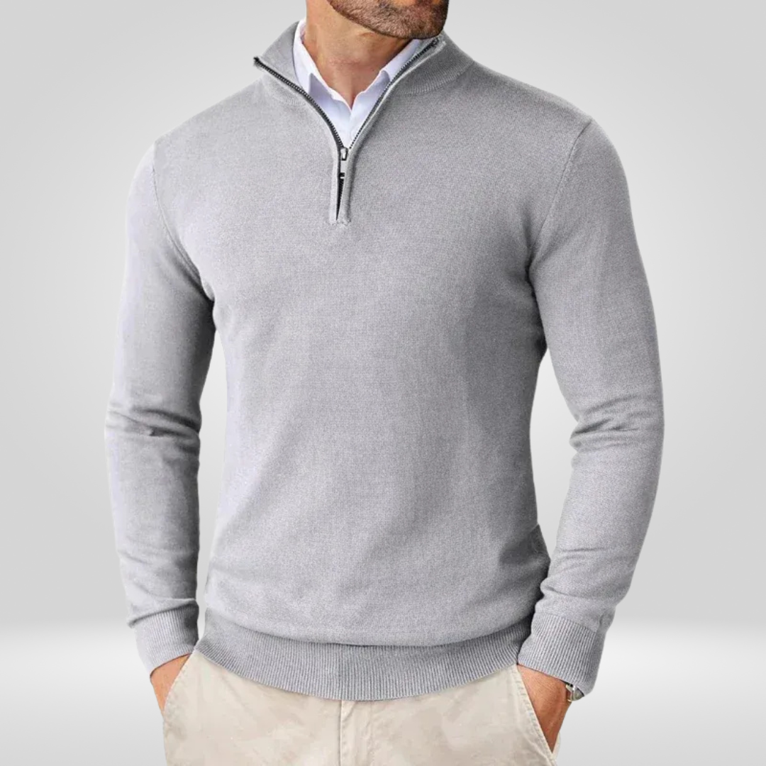 Polo-Pullover | Halb-Reißverschluss | Gestrickt | Viertel-Reißverschluss-Pullover | Herrenpullover-Chaps Herrenmode