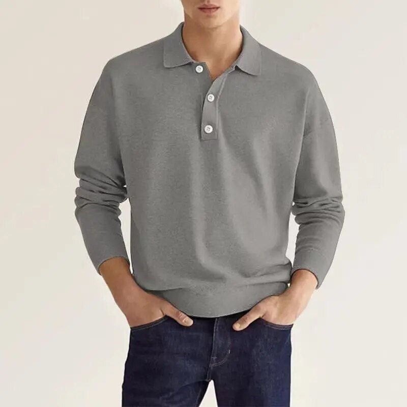 Herren Polo Pullover Langarm Regular Fit Kragen - BerlinGlamour