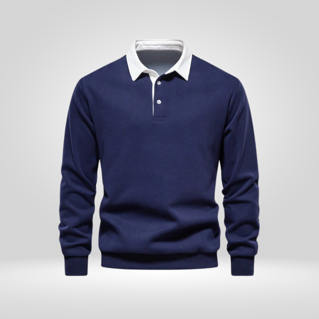 Polo-Pullover | Lässig | Mit Kragen | Pullover | Herren-Pullover-Dunkelblau-S-Chaps Herrenmode