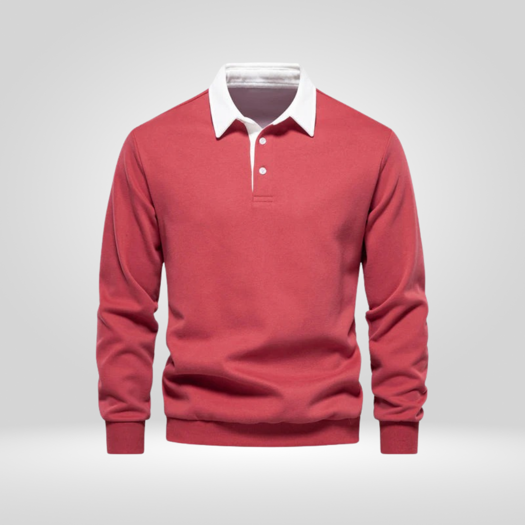Polo-Pullover | Lässig | Mit Kragen | Pullover | Herren-Pullover-Rot-S-Chaps Herrenmode