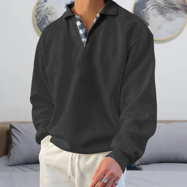 Herren Polo Pullover Lockere Passform Mit Kragen - BerlinGlamour