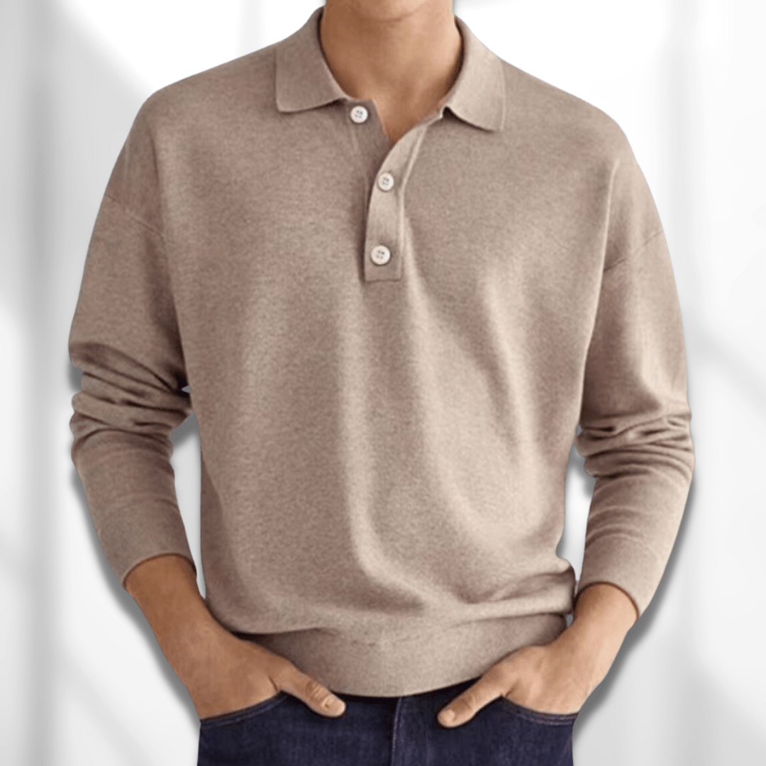 Herren Pullover Mit Kragen Knöpfe Modern - BerlinGlamour
