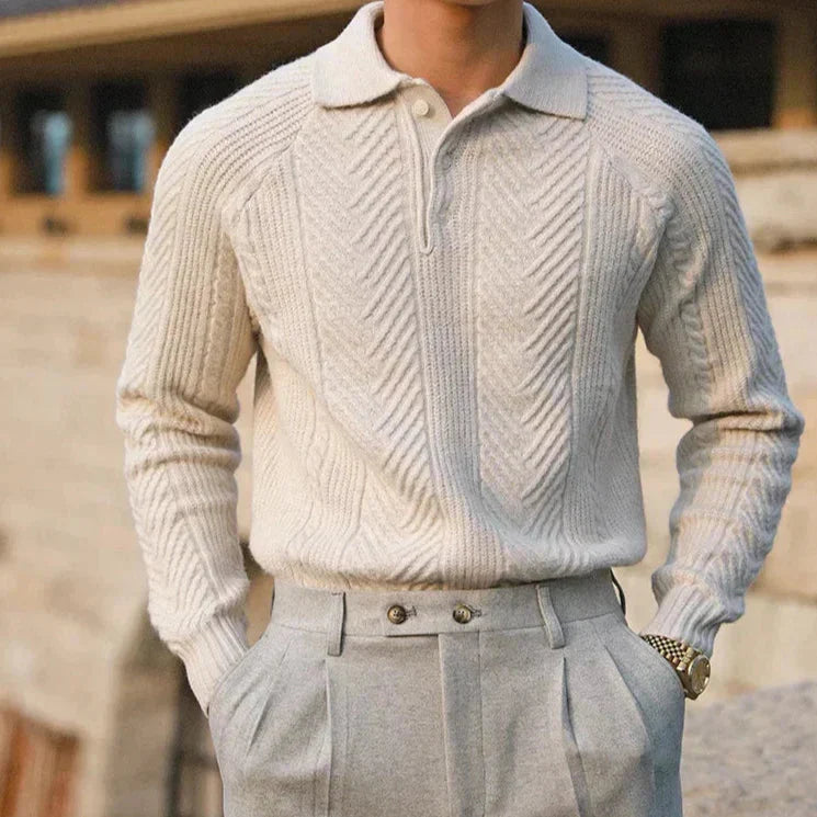 Herren Pullover Strick Modern mit Kragen - BerlinGlamour
