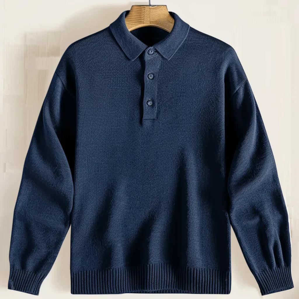 Herren Pullover mit Kragen Strick Modern - BerlinGlamour