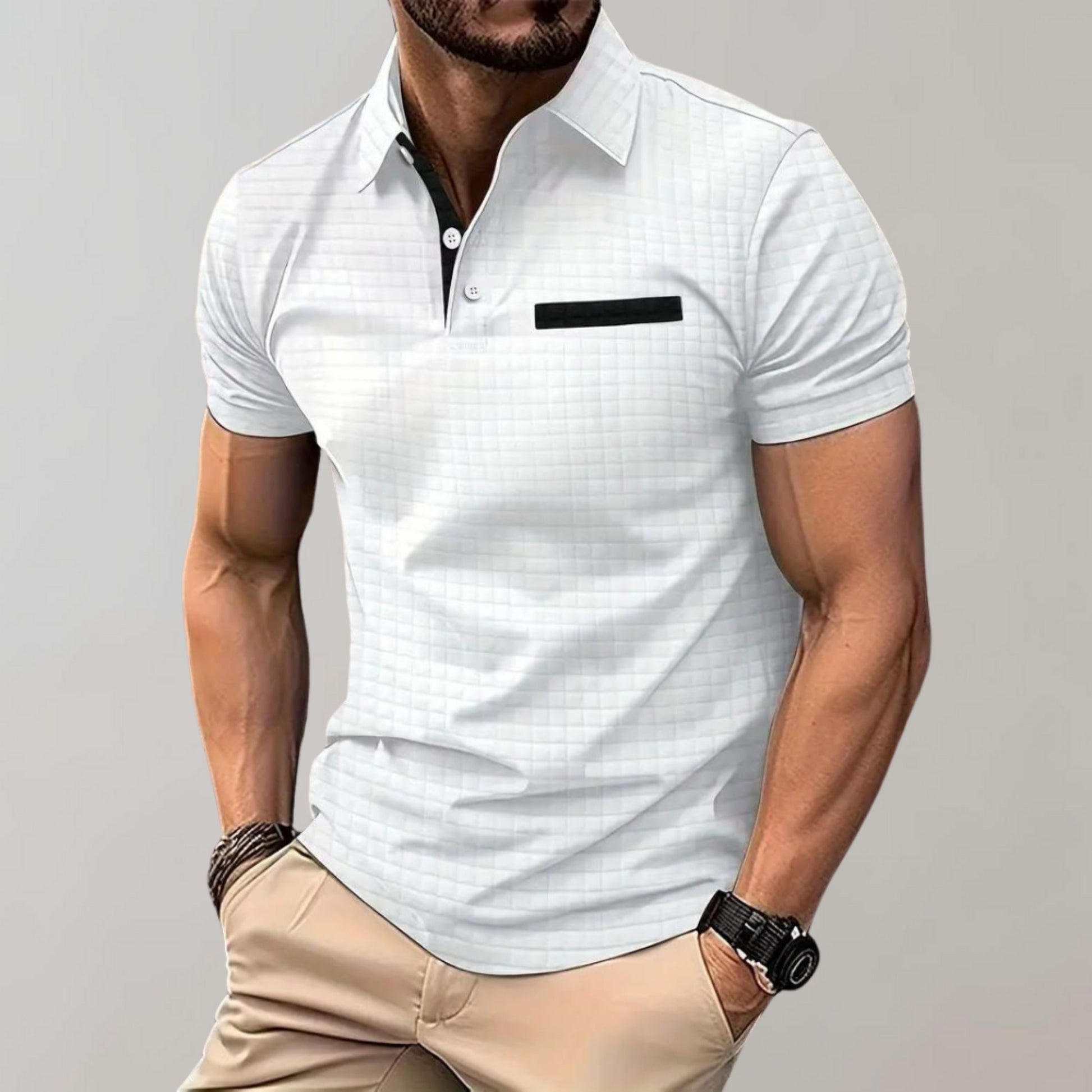 Herren Polo-Shirt mit Knopfleiste und Brusttasche - BerlinGlamour