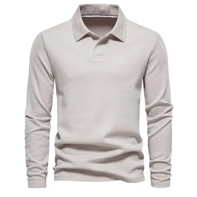 Herren Polo Sweatshirt Langarm Umlegekragen Slim Fit - BerlinGlamour