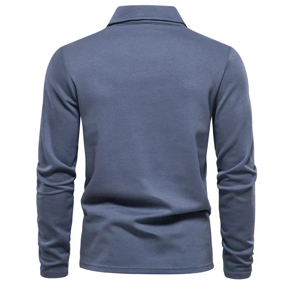 Polo-Sweatshirt | Umlegekragen | Normale Passform | Langarm-Poloshirts | Herrenbekleidung-Chaps Herrenmode
