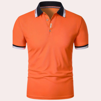 Polo T-Shirt - Herren Collared Orange Kurzarm-Poloshirt-Chaps Herrenmode
