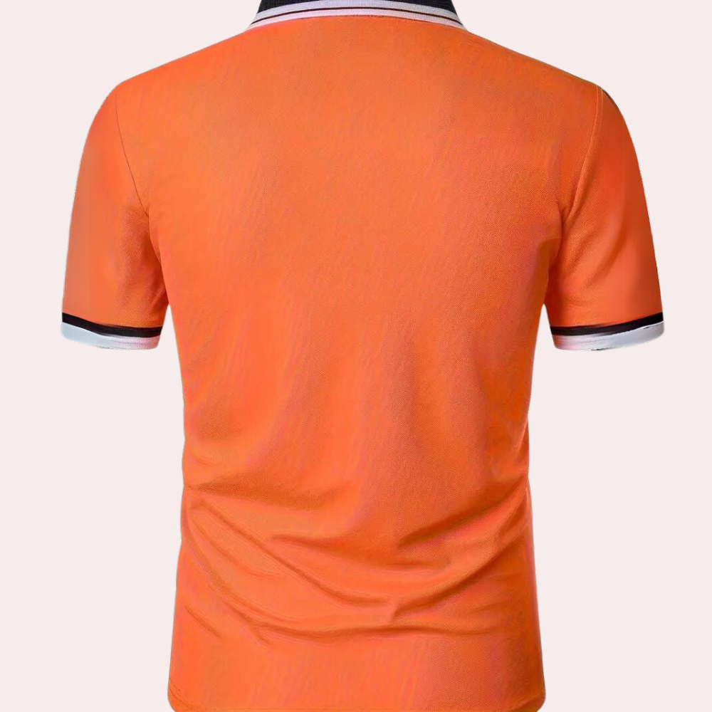 Polo T-Shirt - Herren Collared Orange Kurzarm-Poloshirt-Chaps Herrenmode