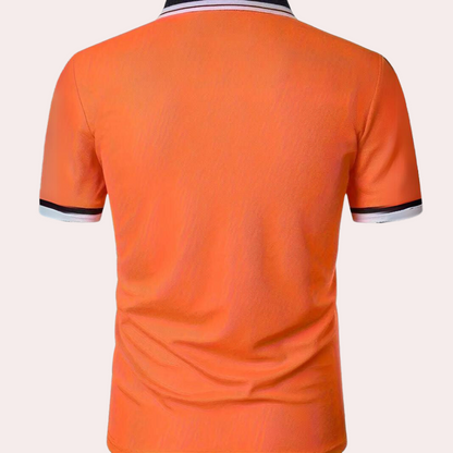 Polo T-Shirt - Herren Collared Orange Kurzarm-Poloshirt-Chaps Herrenmode