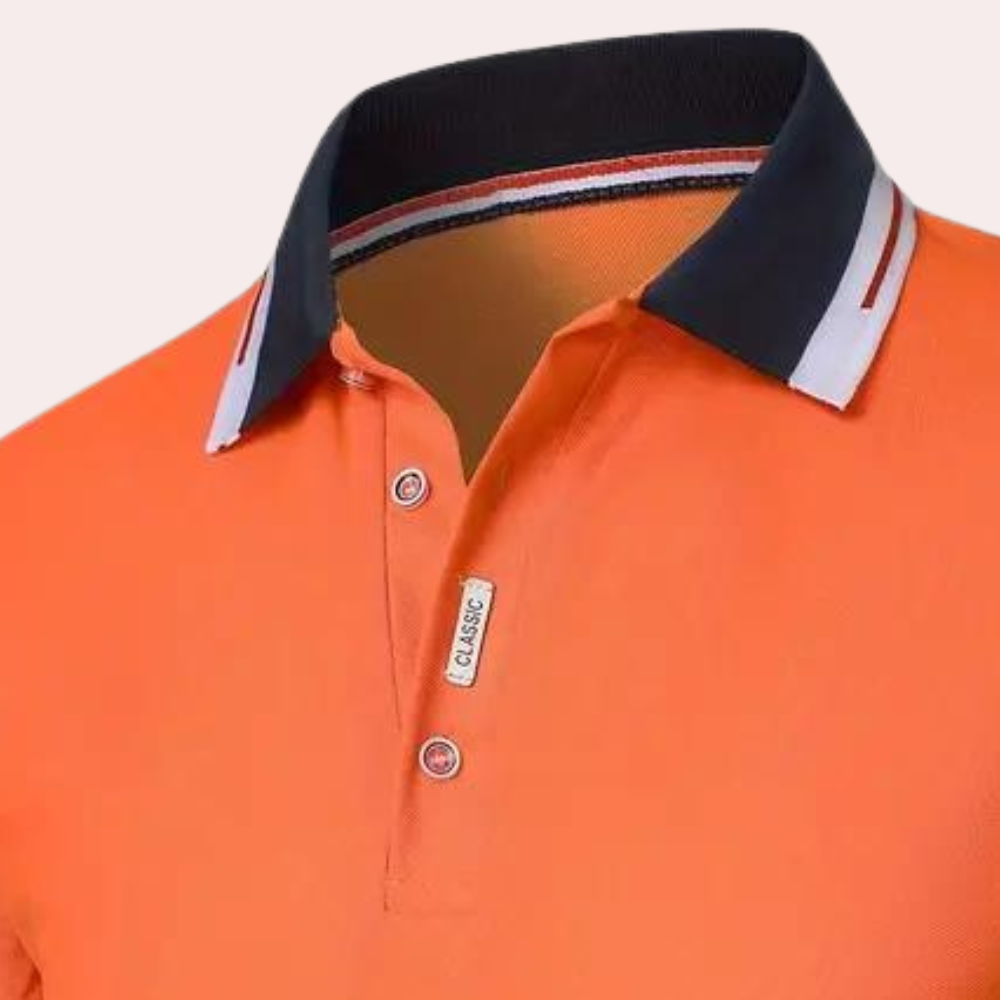 Polo T-Shirt - Herren Collared Orange Kurzarm-Poloshirt-Chaps Herrenmode