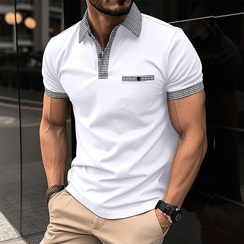 Herren Polo T-Shirt Kurzarm mit Brusttasche - BerlinGlamour