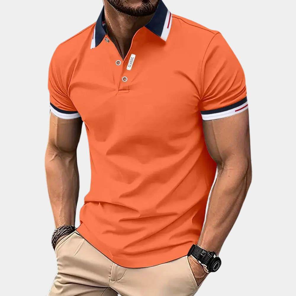 Herren Polo-Shirt Kurzarm Orange Qualität - BerlinGlamour