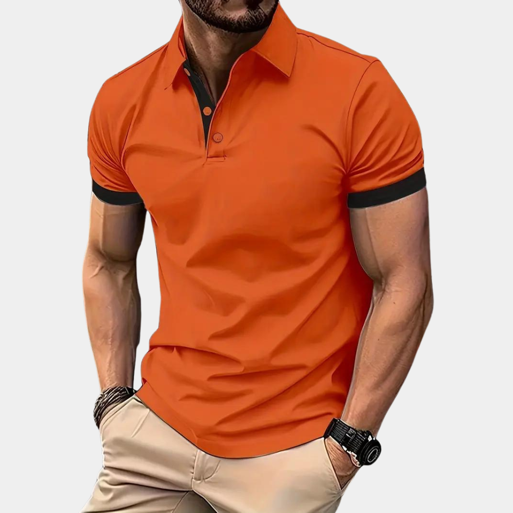 Herren Polo T-Shirt Kurzarm Orange - BerlinGlamour