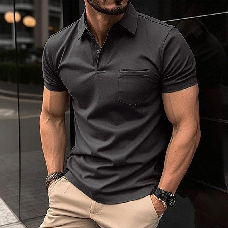 Herren Poloshirt Kurzarm Knopfleiste Sportlich - BerlinGlamour