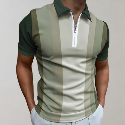 Herren Polo-Shirt Kurzarm Kragen Viertelreißverschluss - BerlinGlamour
