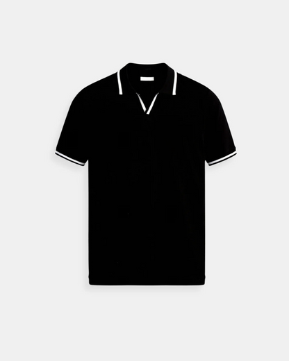 Herren Poloshirt Strick Kontrastkragen Modern