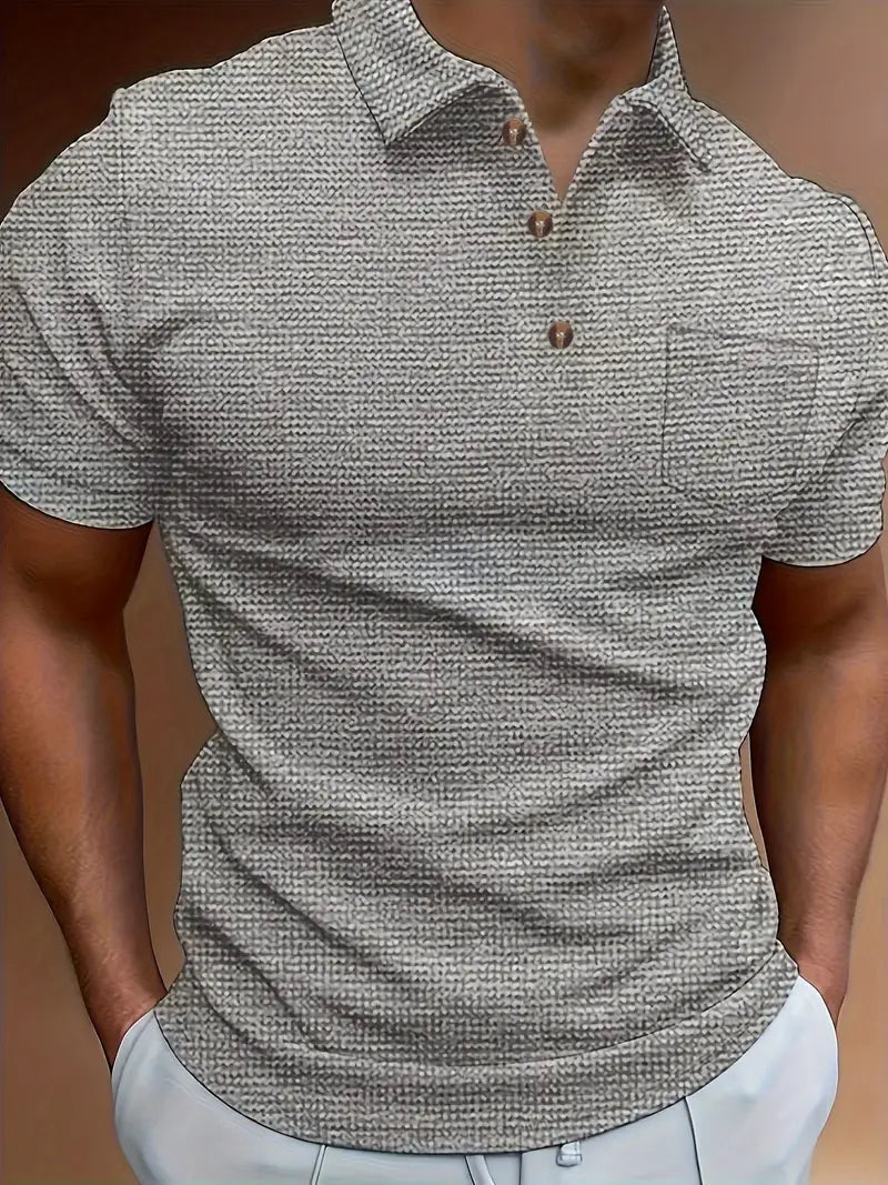 Herren Polohemd Kurzarm Golfärmel Mit Knöpfen - BerlinGlamour