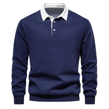 Herren Polohemd Langarm Pullover Sportlich - BerlinGlamour
