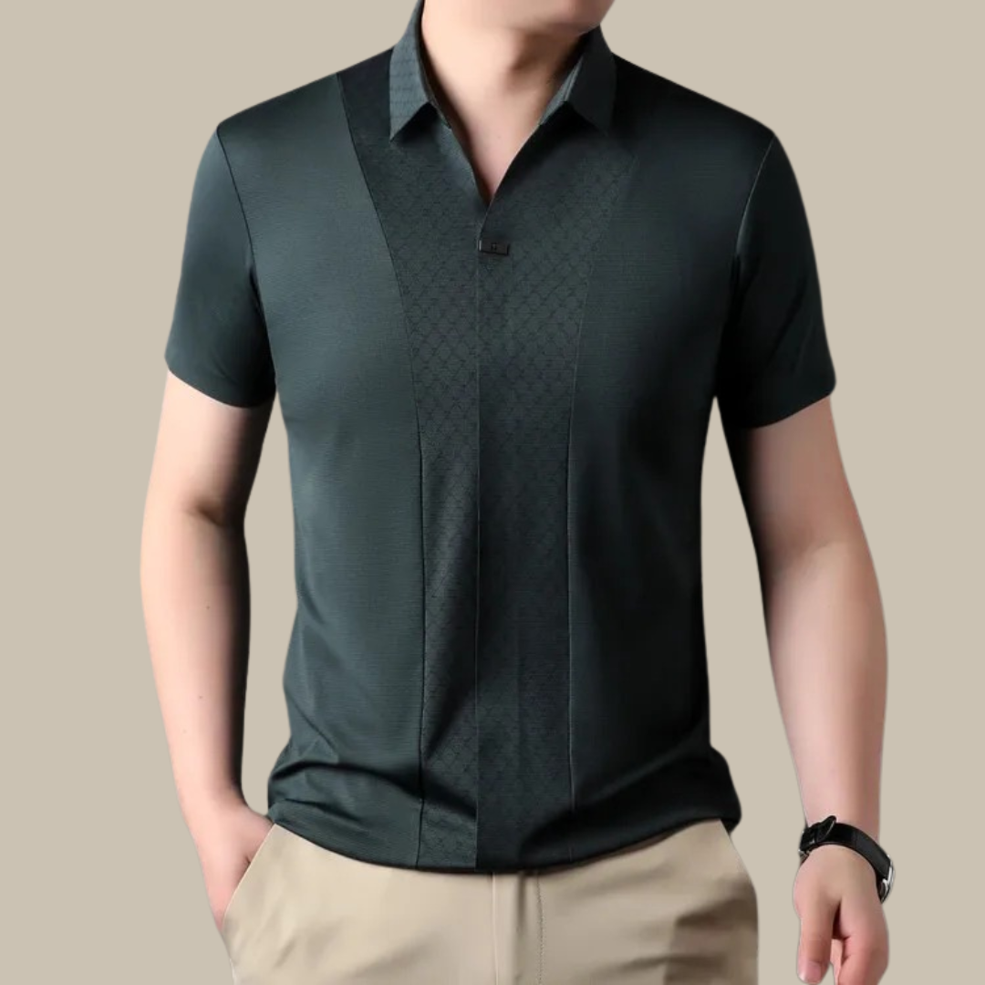 Kurzarm Polohemd V-Ausschnitt Modern - BerlinGlamour