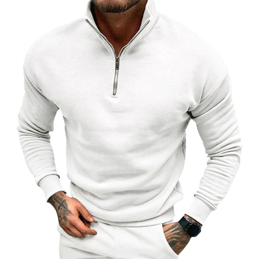 Herren Pullover Langarm Lässig mit Reißverschluss - BerlinGlamour