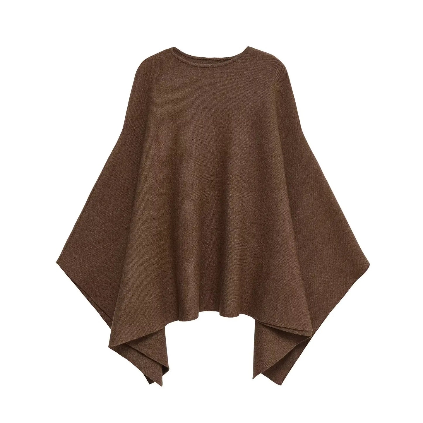 Damen Poncho – Gestrickter Umhang Rundhals - BerlinGlamour