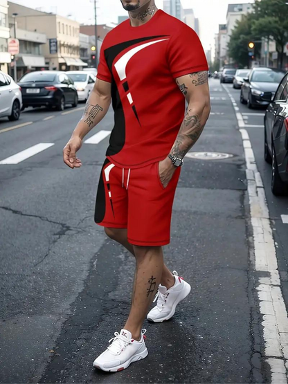 Herren Sommer Outfit: Casual T-Shirt und Shorts Set - BerlinGlamour