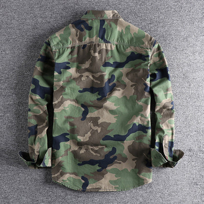 Herren Hemd Langarm Camouflage Tarnmuster Robust